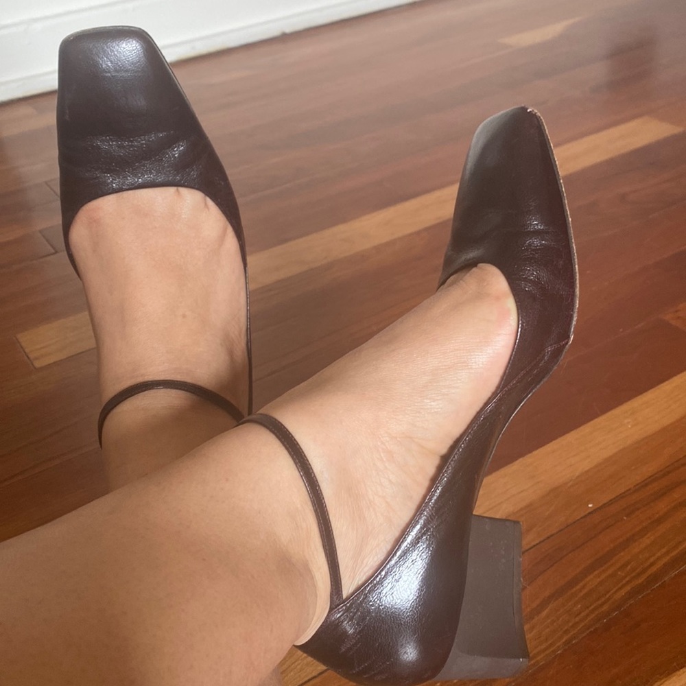Giorgio Armani Brown Leather Mary Jane lshoe